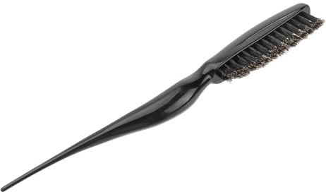 TEHAUX Cepillo para Cardar el Pelo Cerdas de Jabalí Negro, Plástico Ligero y Punta Fina, Adecuado para Alisar y Minimizar las Puntas Abiertas