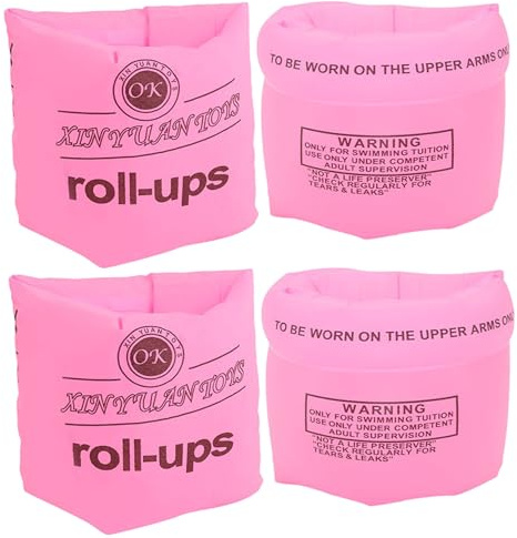 Arm Floaties – 2 par dubbelkammare simband för barn vuxna, rosa