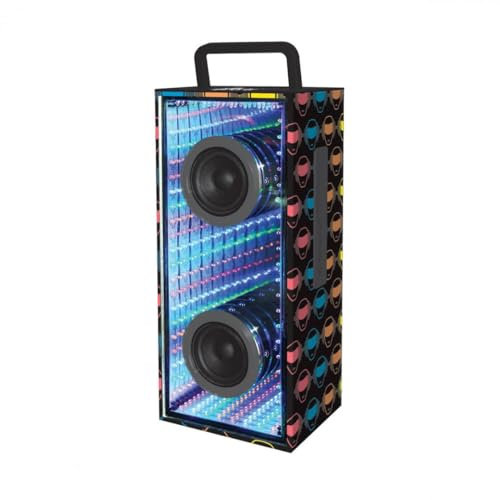Lexibook iParty - Flashboom Enceinte Bluetooth®, Effet mirroir, Prise Jack, Batterie Rechargeable, Noir/Rouge, BTL600