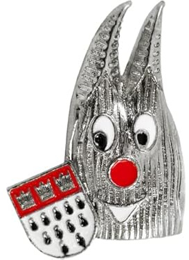Brosche Domi mit Wappen aus Zinklegierung & Eisen, Accessoire für Kölnfans