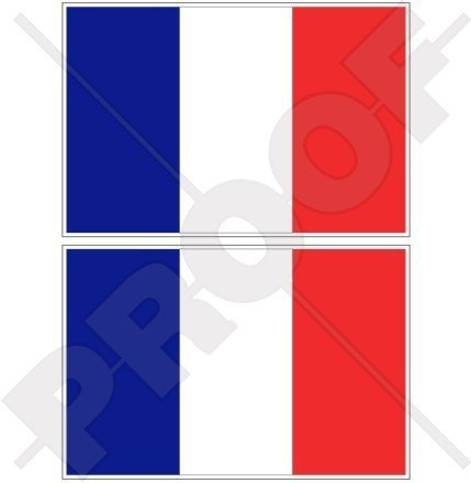 FRANKREICH Französische Flagge Française 100mm Auto & Motorrad Aufkleber, x2 Vinyl Stickers