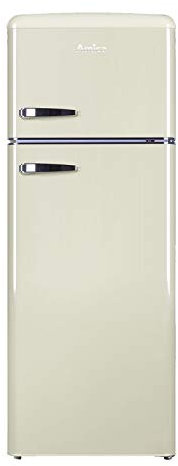 Amica FDR2213C Fridge Freezer Retro Style Freestanding 55 Centimeter Wide A Plus Energy Rating 40dB Noise Level 164 Litre Net Fridge Capacity (Cream)