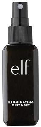 e.l.f. Spray Illuminating Mist & Set Spray de maquillage pour une finition brillante et durable, enrichi en vitamines A, C et E, végétalien et sans cruauté envers les animaux