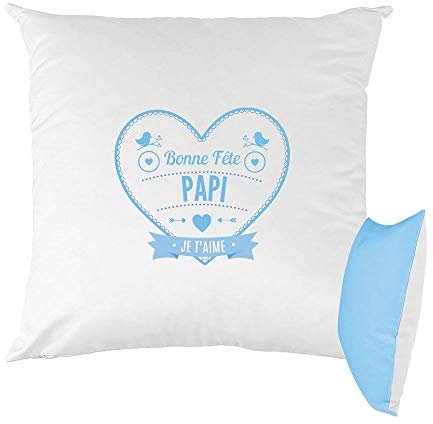 Mygoodprice Kissen, Bedruckt, 40 x 40 cm, Motiv Papi Herz, Blau Rosa