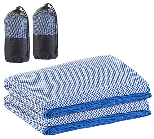 PEARL Saunatuch: 2er-Set schnelltrocknendes, leichtes Bambus-Handtuch, 200 x 80 cm (Campinghandtuch, Bambusfaser-Handtuch, Baby)
