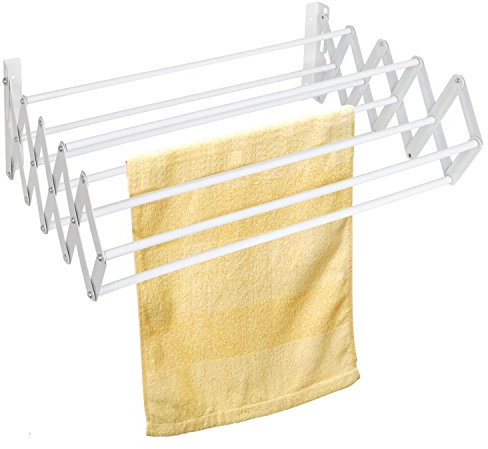 Extendable Clothes Drying Rack | Made from Strong Durable Stainless | Wall Mounted | Indoors As Well As Outdoor Use | Extendable And Retractable | Space Saving | DIMENSION -D 10-60 x W 60 x H 18.5 cm