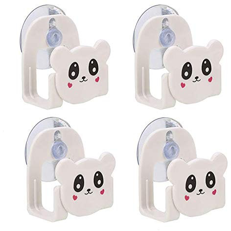 Schwammhalter, Cartoon Spüle Saugnapf Halter, Multifunktionale Saugnapf-Wandregal, für Küche und Bad, 4 Stück, Weiß
