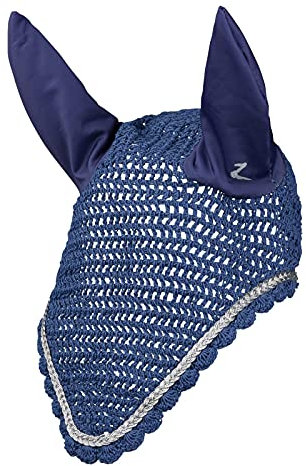 HORZE Glarus Fliegenhaube mit metallischem Flechtdetail, Blau, F