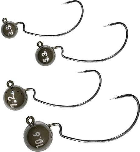 LMAB Offset Jigköpfe Tungsten bleifrei - Jighead Wide Gap weedless, Gummifisch & Gummiköder Haken zum Finesse Angeln, Ultralight Barschangeln & Zanderangeln (Hakengröße 4/0, 7,2 Gramm)