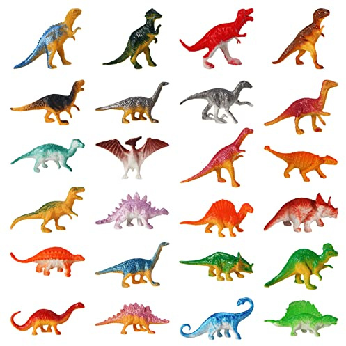 FANTESI Lot de 24 figurines de dinosaures, jouets de petite taille, mini dinosaures, collection de dinosaures