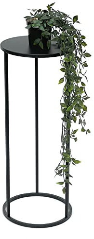 DanDiBo Sgabello per fiori in metallo nero, rotondo, 50-70 cm, tavolino da tavolo 96316 con colonna di fiori, moderno supporto per piante (60 cm)