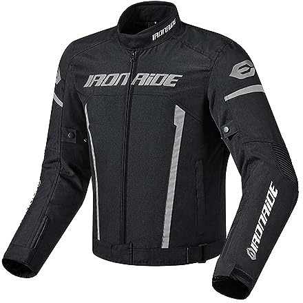 Chaqueta De Moto Impermeables,Motocicleta Chaquetas A Prueba De Viento Equipo De Protección De Cuerpo Completo Blindado Otoño Verano Invierno Para Hombres (Arriba (Gris),L)