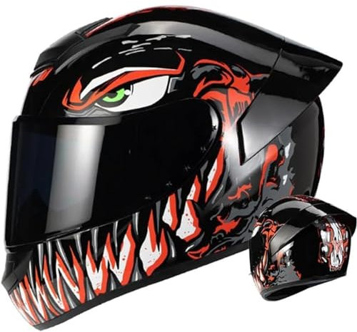 RUYICZB Casque De Moto Intégral Modulaire À Visière Rabattable, Approuvé par Le Dot, pour Moto, Cyclomoteur, Vélo De Rue, Moto De Course pour Hommes Et Femmes,D,XXL