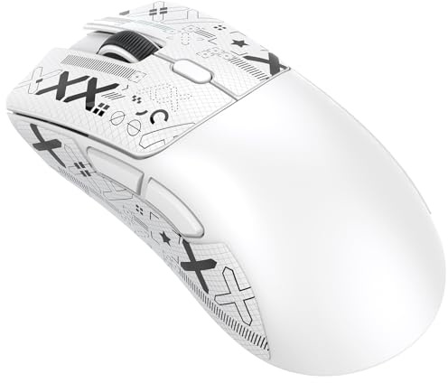 ATTACK SHARK R1 59g Superlight Maus mit Klebeband, PixArt PAW3311 Gaming-Sensor, BT/2,4G kabellose/kabelgebundene Gaming-Maus, 6 einstellbare DPI bis zu 18000, 65 Stunden Akku (weiß)