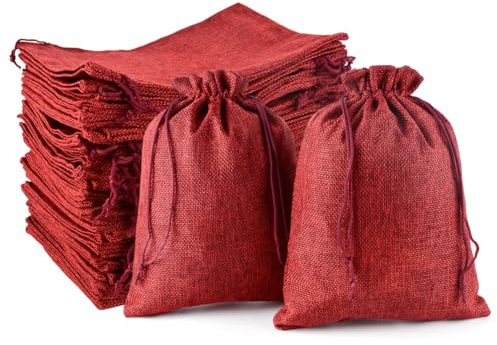 20 Pezzi Sacchetti Juta Bomboniere 15x20cm Sacchi di Juta con Coulisse Sacchetti Confetti Matrimonio per Bustine Feste Gioielli Matrimoni Regalo Sacchetti Portaconfetti