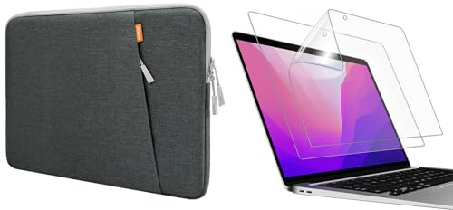 JETech for MacBook Pro 13-Inch (2016-2022, M1/M2) / MacBook Air 13-Inch (2018-2020, M1) Laptop Sleeve and Matte Screen Protector Bundle