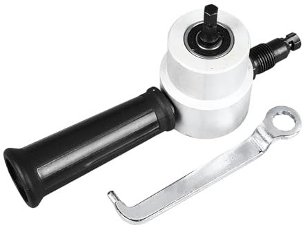 Double Head Sheet Metal Cutter, Alloy 360 Degree Metal Sheet Nibbler Drill Attachment Carpenter Tools Power Drill Nibbler Cutting Tools Kit Drill Attachment with Wrench for Straight Curve and Circle