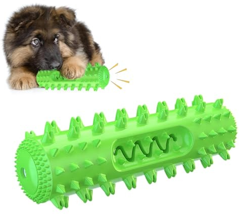 Quietschendes Hundespielzeug, quietschendes Hundespielzeug, Kaustab, Hundezahnbürste, robust, interaktiv, unzerstörbar, Kauspielzeug mit Quietschstab
