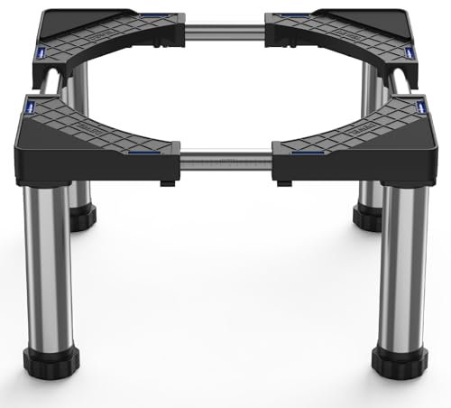 DEWEL Base per Frigorifero Rialzata, Altezza 28-31 CM, Base per Lavastoviglie 4 Piedi Robusti Base per Freezer Congelatore Mobili da Cucina ed Elettrodomestici Statico, Larghezza 45-67 cm(Nero)