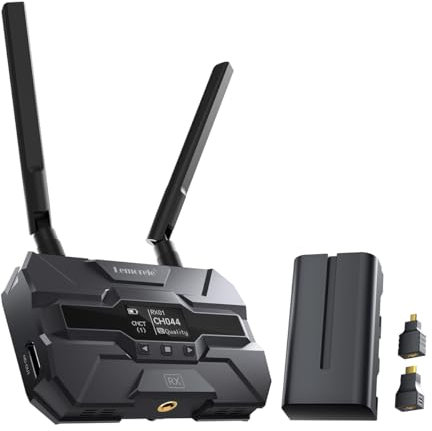 Récepteur HDMI sans Fil FHD 200M Lemorele avec 1 Batterie de 4400 mAh pour Le kit émetteur et récepteur HDMI sans Fil R200, Prend en Charge jusqu'à 4 récepteurs RX pour 1 émetteur TX