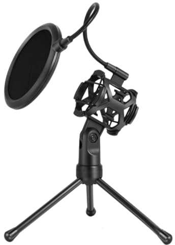 SHOWERORO 1satz Mikrofonständer Mit Windschutz Und Filter Universeller Tisch-mikrofonhalter Für Livestreaming Gesang Und Video-konferenzen Konstruktion