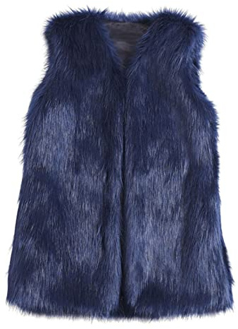 Faux Pelz Weste Damen Warm Jacke Fellweste Frauen Party Pelzweste Ärmellos Mantel Kunstpelz Weste Damen Kunstfell-Weste Plüsch Felljacke Ärmellos Fellweste Winter Warm Damenweste Kunstpelzweste