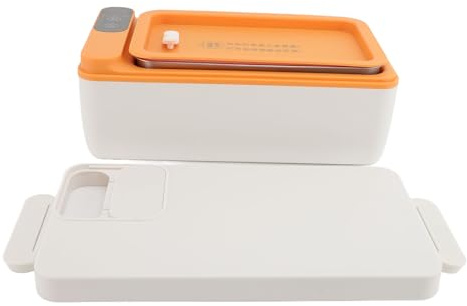 Bewinner eléctrica inalámbrica, 1 litro, capacidad de 1 litro, lonchera térmica inalámbrica recargable por USB, calentador de alimentos portátil, caja de autocalentamiento para exteriores,