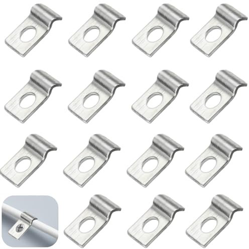 TenaLucy 50 Pezzi U-Fascette Stringitubo,Morsetto per Tubi Morsetti per Tubi Fissaggio per Tubi Collari per Tubi Fermacavi Ferma Cavi Foro Singolo,per Tubi del Gas Tubi Dell'acqua e Cavi (2MM)