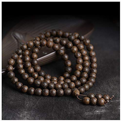 Natürliches Adlerholz-Armband mit 108 Gebetsperlen, buddhistisches Gebetsperlen-Armband aus japanischem Holz für Männer und Frauen