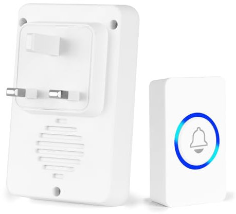 AMFUN Wireless Doorbell,Plug in Battery Door Bells Operating at 492FT Range,Cordless Doorbell with 4 Volume,58 Melodies and LED Flash,Plug in Door Entry Bell for Home, School,Office