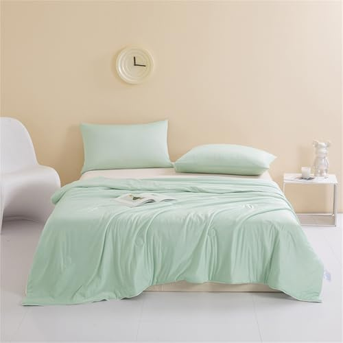 Odot Edredón Verano Cama 100/150/180/200, Reversible Edredon Fresco Verano Sin Funda - Ligera & Respirable Manta de Enfriamiento para Días Calurosos, (Verde Salvia,110 * 150cm)