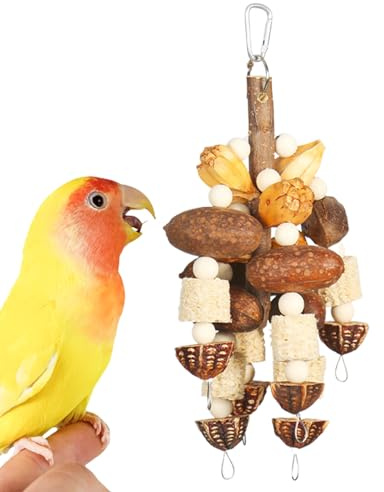 Juguetes para Loros | Juguetes Mordedores Para Escalada Con Palos Naturales | Accesorios de Madera para Trepar y Masticar, Juegos Interactivos Naturales para Aves como Guacamayos, Cacatúas y Mainás