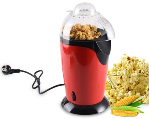 HYZHANHONG Machine à Pop-Corn 1200W, Machine à Pop-Corn électrique à air Chaud, Chauffage à Haut rendement et système d'agitation Automatique pour la Maison/Le Bureau
