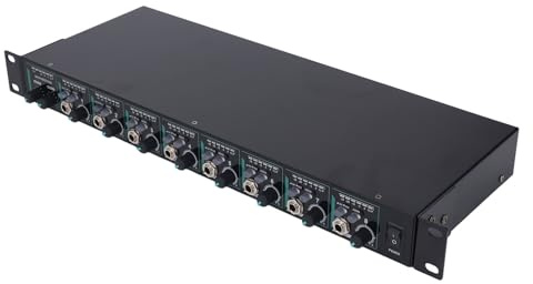 Luocute Splificatore di Amplificatore per Cuffie Stereo a Basso Rumore, Canale a 8 Professionale, Uscita di Input da 1/4 Pollici, Amplificatore per Cuffie per (Plug 'UE 100-240V)