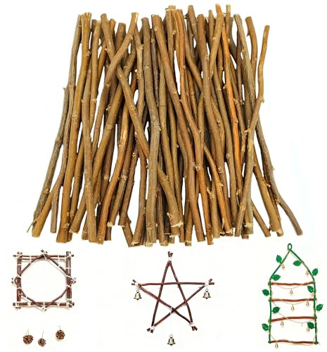 ZAHD 50 Stück Holzstab Bastelhölzer Basteln,Holzstäbchen zum Basteln,Holzstab Kunst Handwerk Heimwerker Foto Requisiten,Holz Log Sticks Ast natürlichem,Holzstäbe,Natürliche Rundstab (Braun2)