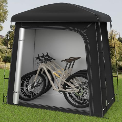 RAOOT Abri à vélos pour 2 à 3 vélos, garage à vélo étanche 200 x 100 x 190 cm en tissu Oxford 210D, tente portable pour vélos, motos, outils de jardin et rangement extérieur