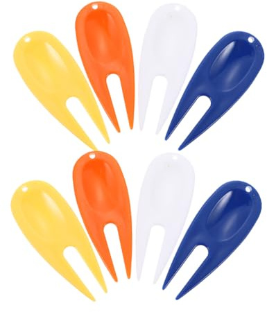 ARTSEWPLY 8 Stück Teiliges Golf Divot Reparaturwerkzeug Langlebige Kunststoff Pitchgabeln in Farben Praktisches Golfrasen Pflege Tool für Golfer Einfach zu Handhabendes Outdoor Golf Zubehör