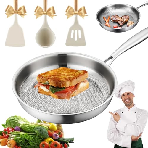 fjaldjfu Tovara Titanium Pro Pfanne, titanpfanne 28 cm mit deckel,titan pfanne unbeschichtet, Multifunctional Pots and Pans Set für die Hausmannskost (Ohne Deckel,28CM)