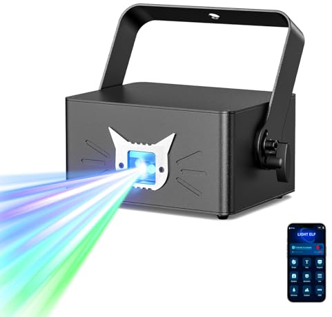 Nitehop Discolicht Partylicht mit Bluetooth-App,3D DIY Animation Disco Licht mit Akku,Animation DJ Party Lichter mit Fernbedienung und DMX 512,für Party Bar Halloween Weihnachten