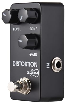 CFTGIW Pedal de Efectos de Distorsión de Guitarra //GAIN DC 9V Interfaz de Entrada/salida de 6,35 Mm Efector de Distorsión de Guitarra Eléctrica de Aleación de Aluminio con Efecto de de True Bypass