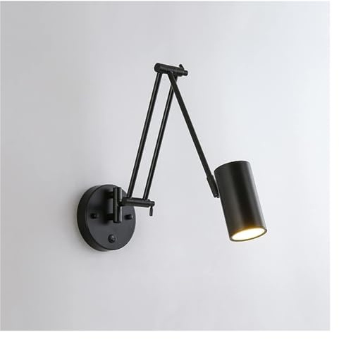 KKXXYQFC Lampade da Parete Applique con Braccio oscillante Lampada da Parete per Lettura sul Comodino, Lampada da Parete Industriale con, Lampade da Parete Regolabili E27 Lampade da testiera per