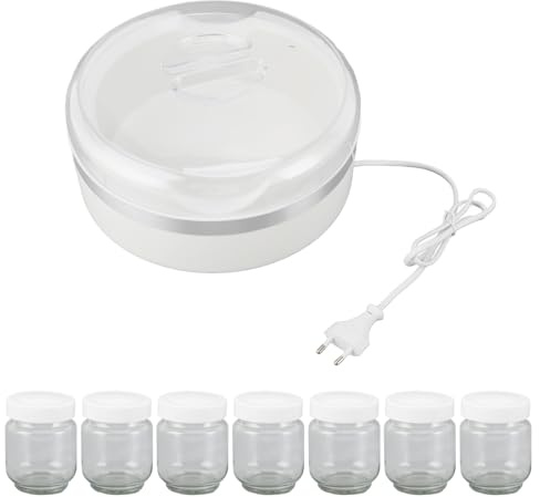 Ejoyous Yogurtiera, Macchina per Yogurt a Temperatura Costante e 7 Tazze Individuali per Yogurt Fatto in Casa e Cibi Fermentati (Spina europea 220 V)