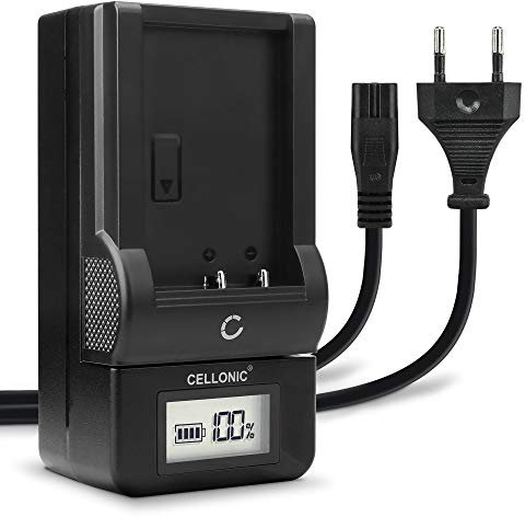 CELLONIC VW-VBT190 -VBT380 -VBK180 Ladegerät für VW-BC10 kompatibel mit Panasonic HC-V777 V800 V770 V760 V750 V380 V270 V10 HC-VXF990 HC-VX980 Ladestation mit Display Ladekabel Akkuladegerät Charger