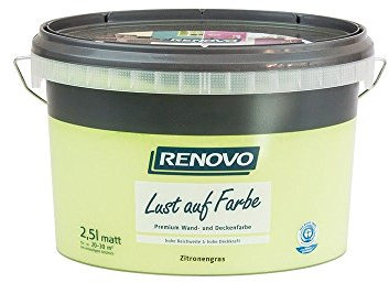 Trendfarbe Zitronengrass 2,5 L Renovo Lust auf Farbe - Wandfarbe Deckenfarbe