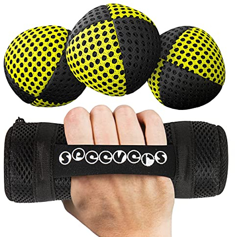 speevers Weighted Juggling Balls for Fitness 650g, Set of 3 Power XBalls with Carry Pouch, Fun Indoor Home Workout Aids for Weight Loss and Training, Best Exercise Gifts for Men and Women