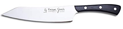 GC Enrique García Cuchillo Cocinero Japonés Kiritsuke de 20 cm con Mango de Micarta negra acero X50CrMoV15