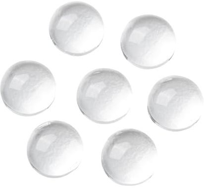 50 Glas Cabochons klar rund 6mm | durchsichtig, Rückseite flach, Kuppel, transparent
