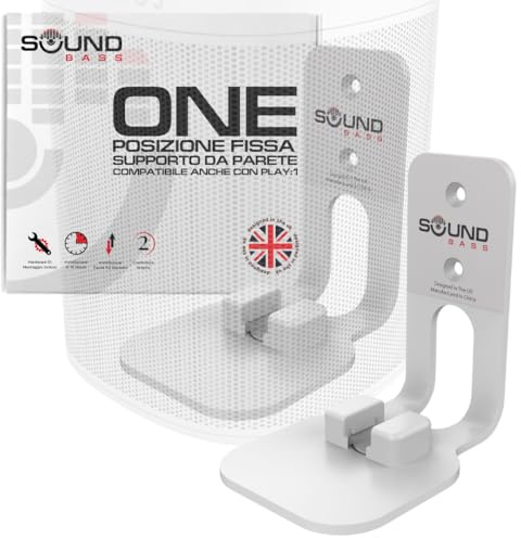 Sound bass ONE, ONE Gen 2, ONE SL & Play:1 Wandhalterung, Doppelpack, weiß, kompatibel mit Sonos ONE, ONE Gen 2, ONE SL & PLAY1 Lautsprecher