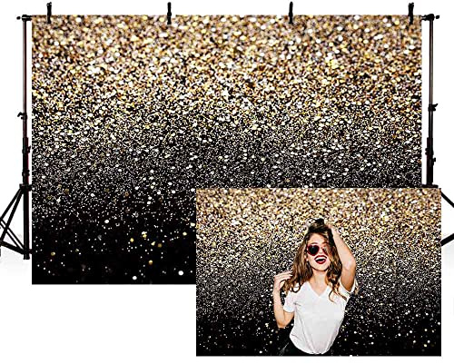Mehofoto 17,8 x 1,52m Happy Birthday to You-Party Fotografie Kulissen Kinder Erwachsene Hintergrund Gold Schwarz Silber Ballonband Gold Glitzer Banner Photo Booth Studio Requisiten 7x5ft