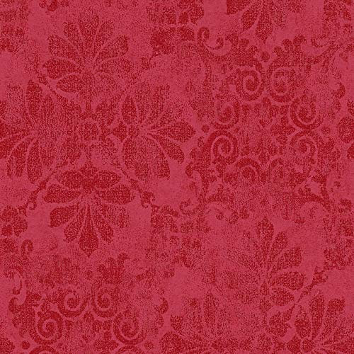 Carta da parati tnt (tessuto non tessuto) damascata barocca Argento Rosso 329873 32987-3 Innova Memory 3 | Argento/Rosso | Rotolo (10,05 x 0,53 m) = 5,33 m²